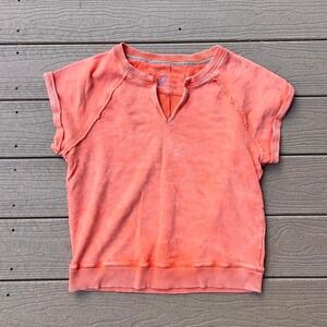 Pilcro Anthropologie Short Sleeve Sweatshirt Top Size Small Boho